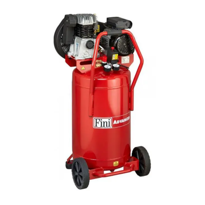 Compressor de ar vermelho Fini ADVANCED com motor e rodas pretas