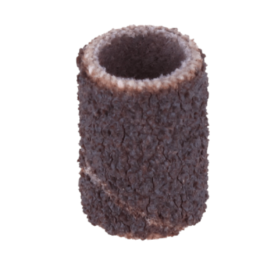 Produto cilíndrico castanho com textura de escamas e interior oco