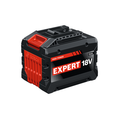 Bateria Bosch Expert 18V preta e vermelha com capacidade 15Ah