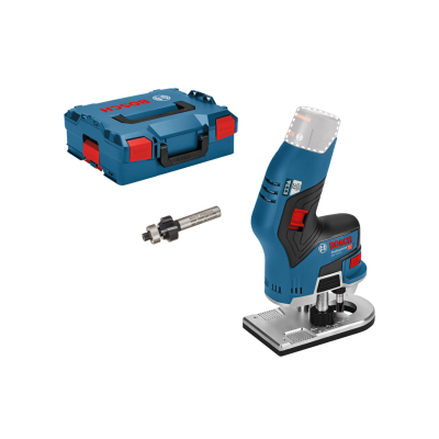 Ferramenta elétrica Bosch Professional com mala de transporte e acessório.