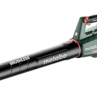Soprador folhas Metabo preto e verde escuro com texto