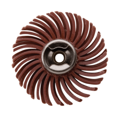 Rebolo abrasivo circular castanho com centro metálico