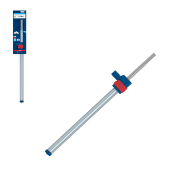 Extensão para vassoura em alumínio com conector azul e vermelho em fundo branco