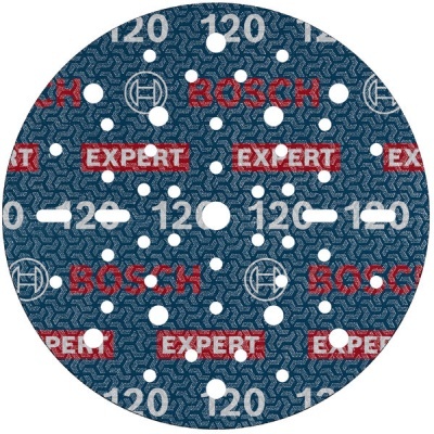 Disco abrasivo azul circular com texto Bosch e Expert