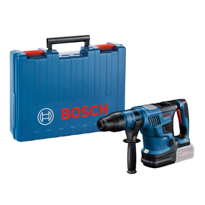 Conjunto Bosch mala azul e furadeira elétrica azul e preta