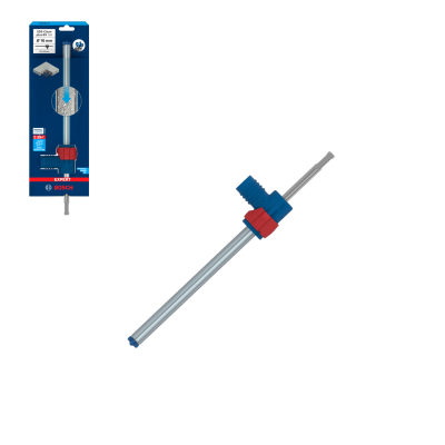 bisnaga metálica com plástico azul e vermelho e embalagem Bosch Expert