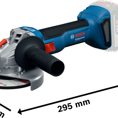 Esmerilhadora Bosch Professional GWS 18V-8 azul e preta com disco de corte e punho lateral