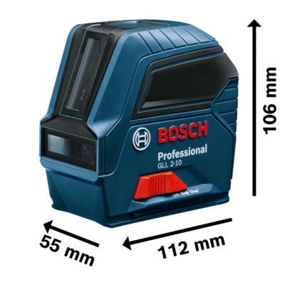 Nível laser BOSCH Professional GLL 2-10 azul e preto com botão vermelho