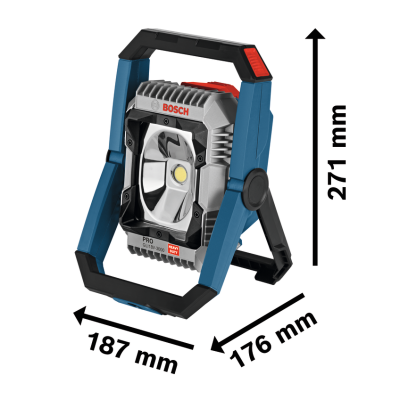 Lanterna de trabalho Bosch PRO GLI 18V-3000 Heavy Duty azul com reflector metálico