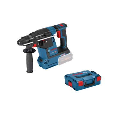 Martelo perfurador a bateria Bosch azul com punho preto e estojo azul