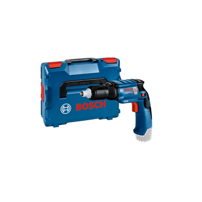 Furadeira elétrica azul Bosch com caixa de transporte azul