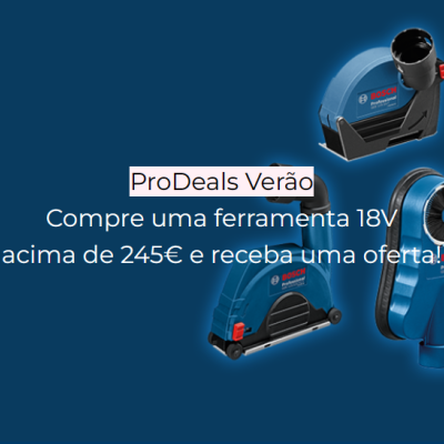 Banner azul com texto PRO DEAL e ferramentas elétricas azuis e pretas