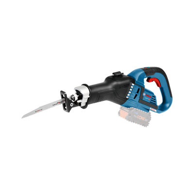 Serra tico-tico Bosch sem fios azul, preto e vermelho com lâmina serrilhada