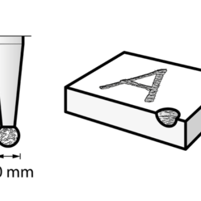 Sonda microscópica com ponta de 2,0 mm e caixa retangular com letra A