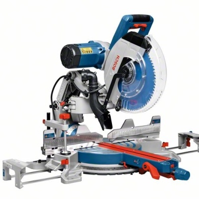 Serra de esquadria Bosch cinza azul e vermelho com lâmina circular