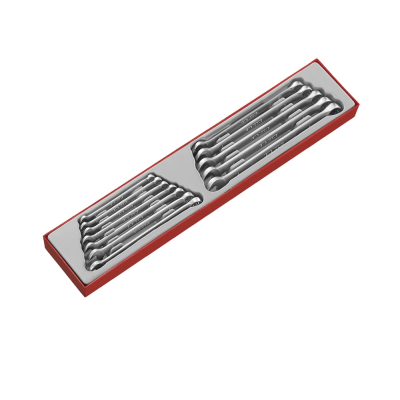 Conjunto de chaves combinadas metálicas em estojo vermelho