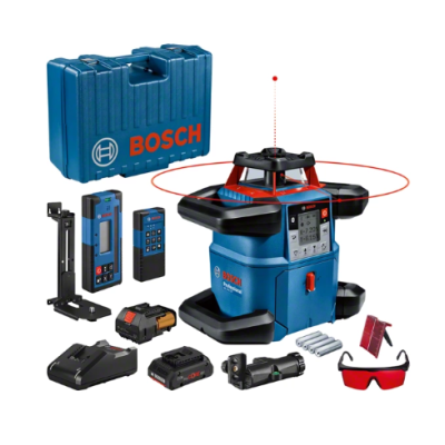 Conjunto de ferramenta de nivelamento a laser Bosch com acessórios e estojo