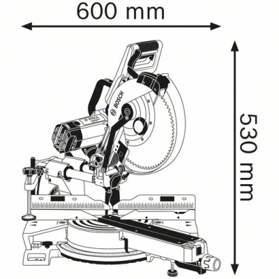 Serra de esquadria Bosch preta e branca com lâmina dentada