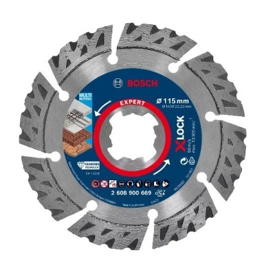 Disco de serra circular BOSCH com dentes metálicos e texto azul e cinzento