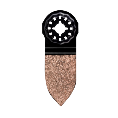 Ferramenta de corte com lâmina metálica bronze e suporte plástico preto