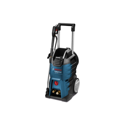 Máquina de alta pressão Bosch Professional azul e preta com pega e rodas