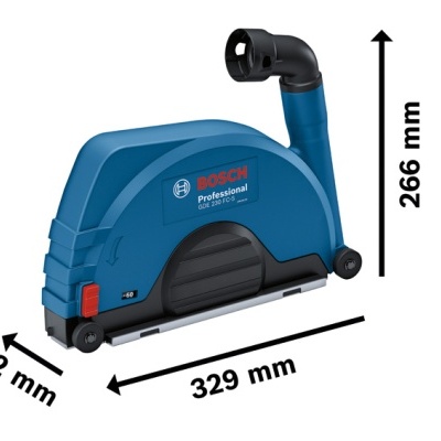 Acessório de corte Bosch Professional GDE 125 EA-T azul e preto com dimensões visíveis