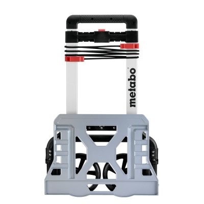 Carrinho de transporte Metabo dobrável com pega preta e estrutura cinzenta