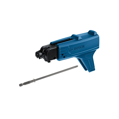 Acessório azul para ferramenta Bosch com peça metálica longa