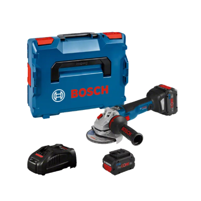 Conjunto Bosch esmerilhadora a bateria com estojo azul e acessórios