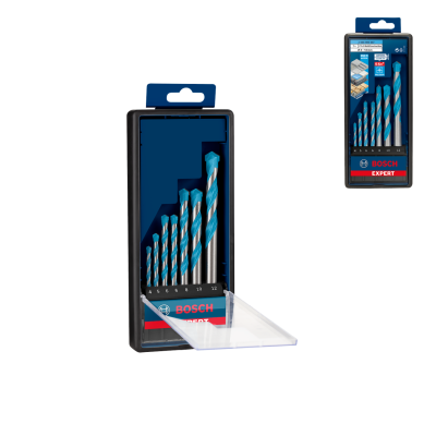 Conjunto de brocas BPA MultiConstruction BOSCH EXPERT em estojo plástico preto com tampa transparente