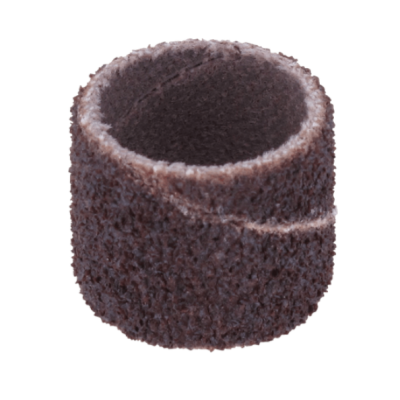 Anel de lixa abrasiva castanha cilíndrico com textura áspera