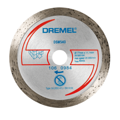 Disco de corte Dremel DSM540 prateado com borda segmentada em metal