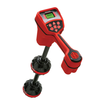 Detector de materiais RIDGID SCOUT preto e vermelho com ecrã digital e botões