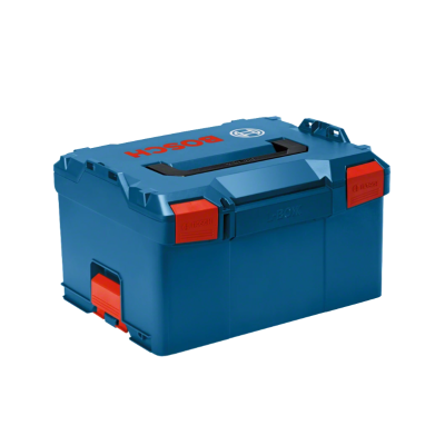 Caixa azul Bosch para ferramentas com fechos vermelhos