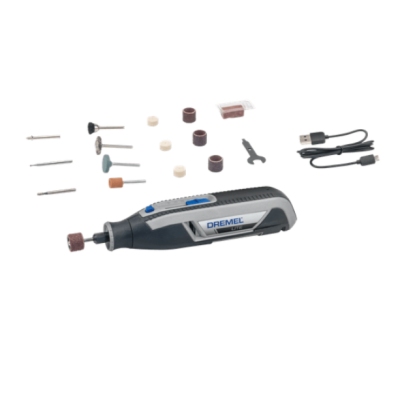 Conjunto de ferramenta rotativa Dremel com acessórios e cabo USB
