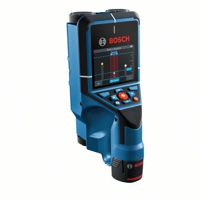 Detector eletrónico Bosch azul e preto com display digital