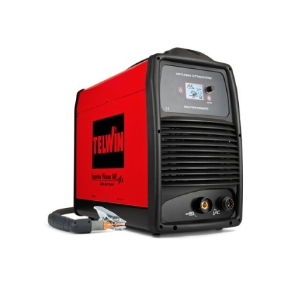 Máquina de soldar Telwin Supra Force 195 vermelho e preto com ecrã digital e cabos