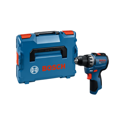 Furadeira/parafusadora Bosch azul com estojo de transporte azul