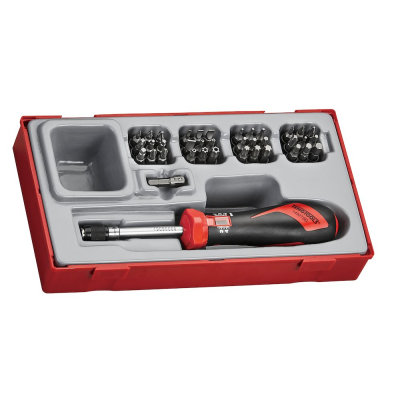 Conjunto de chave de fendas com várias pontas em caixa vermelha