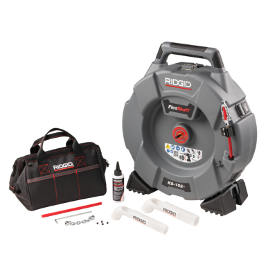 Equipamento RIDGID FlexShaft KS-102 com saco de transporte e acessórios