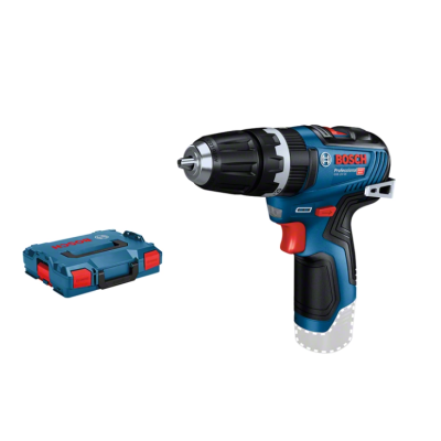 parafusadora Bosch Professional azul e preta com caixa azul