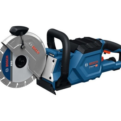 Serra roçadeira elétrica Bosch azul e preta com lâmina circular
