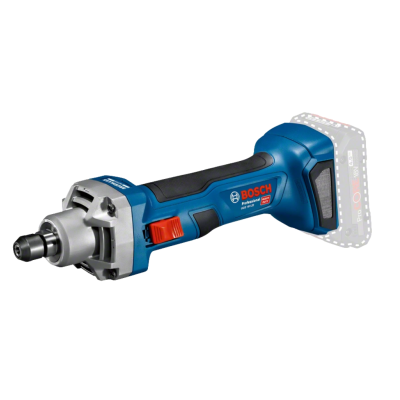 Esmerilhadora Bosch azul e preta com detalhes vermelhos