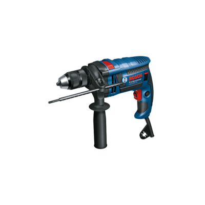 Máquina de perfuração elétrica Bosch Professional azul e preta com punho adicional