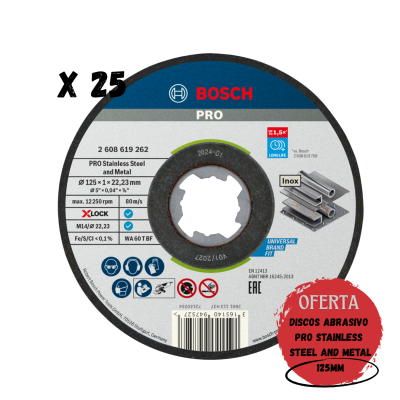 Disco abrasivo Bosch PRO para aço inoxidável e metal com selo OFERTA