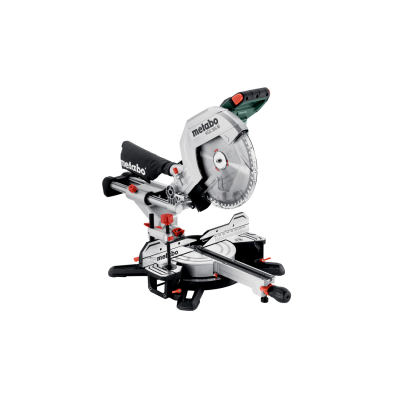 Serra de esquadria Metabo com lâmina metálica circular e estrutura preta e cinza