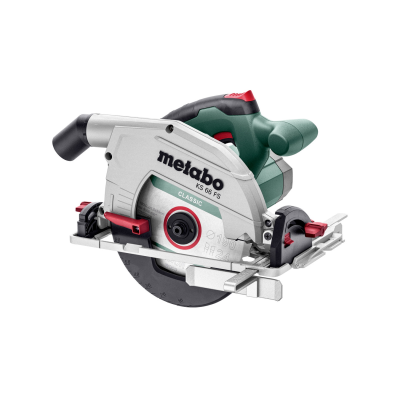 Serra circular Metabo KS 66 FS verde e prata com detalhes vermelhos
