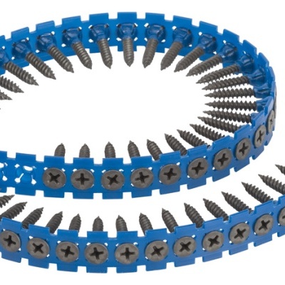 Correia de parafusos azuis em espiral
