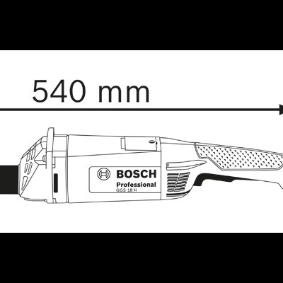 Ferramenta elétrica Bosch Professional com medidas técnicas