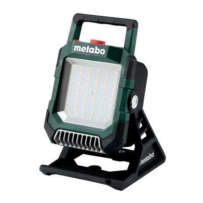 Lanterna de trabalho portátil Metabo verde escuro e preto com LEDs brancos